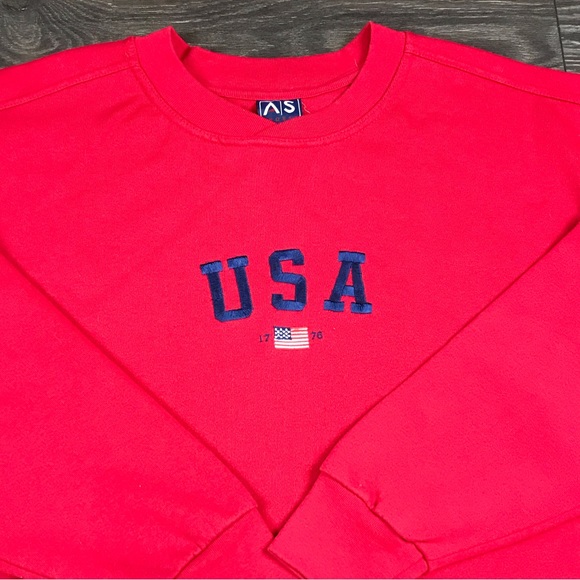 A|S Sports 1776 American Flag United State Of America 90s Vintage USA Sweater XL - Picture 2 of 6